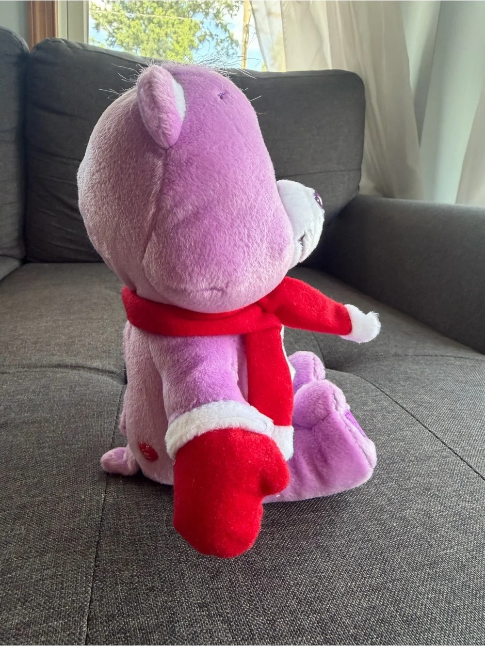 Care Bears Purple Plush Bear with Red Scarf and Mittens